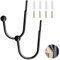 Littlegaofeithing 1Paire Embrasses à Rideaux Crochets,Embrasse pour Rideaux en Métal avec 4pcs Vis,Attache Rideau en Forme de U pour Voilage, Salon, Chambre, Bureau, Prolongé (Noir)