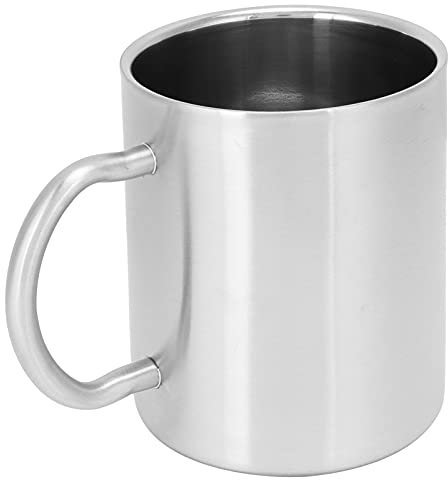 aqxreight Taza de café Aislada de Doble Capa de Acero Inoxidable con Asa para Taza de Cerveza de té (Vaso 304 de doble capa: grande sin tapa (sin))
