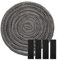 ALI2 Dichtung für Kamineinsatz, 6 mm x 2,5 m, flache Dichtung für Einsatz, Dichtung für Holzofen für Kamin, Ofentür, Glasdichtung für Holzofen, Schwarz (6 mm x 2,5 m)