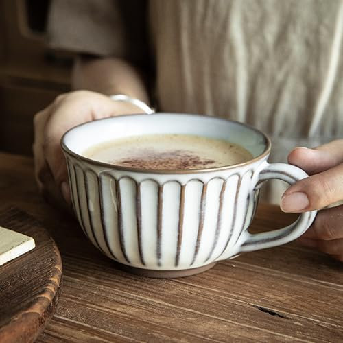 Large Coffee Cup XXL Ceramic 700 ml Soup Cups with Handle, Breakfast Bowl, Cereal, Soup, Porridge, Salad, Extra Large Ceramic Mug (400 ml, White)