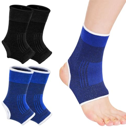 YTAXYZWR Benda Elastica per Caviglia Bambini 2 Pezzi Supporto Sportivo per infortuni e sovraccarico, Design Senza Tallone, Traspirante, per attività Sportive Come Calcio, Basket, Danza, Atletica