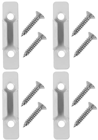 NOLITOY 4 Piezas Accesorio de Bloqueo para Ventana Abatible y Corredera, Aleación de Zinc, Color Blanco, Repuesto para Cerradura de Ventana, Herrajes de Seguridad para Hogar y Caravanas