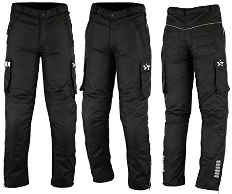 Sikma - Pantaloni da moto da uomo, in cordura, impermeabili CE, per corazze, 40 pezzi