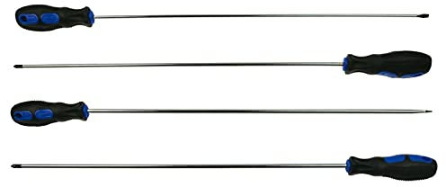 juego de 4 destornilladores largos planos y estrella 450 mm