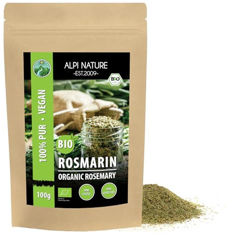 Alpi Nature Rosmarin getrocknet BIO 100g, Rosmarinblätter getrocknet gerebelt, Rosmarin Gewürze bio