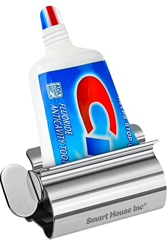 Toothpaste Squeezer Tube Roller Stainless Steel Tube Squeezer Rollers, Saves Toothpaste, Creams, Puts an end to Waste - Simple and Practical (Silver)