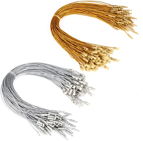 Savita 200pcs Christmas Ornament Hanger String, Precut Metallic Ribbon