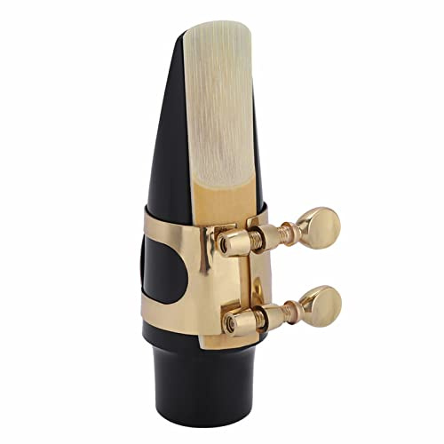 Alto Sax Mouthpiece Kit, Tenor Saxophone ABS Mouthpiece Kit with Cap Metal Buckle Reed Pads Musical Instruments, 9 X 3cm