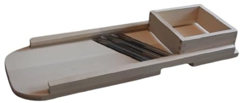 teemando® preiswerter Profi-Krauthobel Gemüsehobel 65 cm mit beweglichem Schlitten für sicheres Schneiden von Krautköpfen und Gemüse. aus Buchenholz