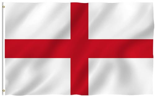 Bandera de Inglaterra con ojales, ojales metálicos, resistente a la intemperie, 150 x 90 cm