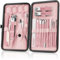 OWill Set Manicure Professionale 18 Pezzi,Kit unghie per Uomo/Donna,Set pedicure con Borsa,include tagliaunghie,lime per unghie e altri strumenti per pedicure,Set unghie grooming kit viaggio(rosa)