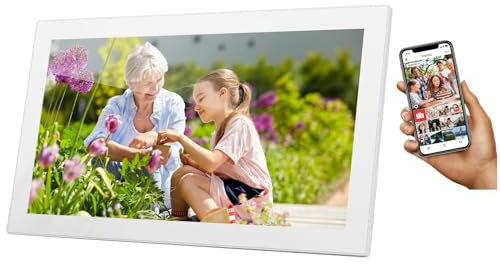 Cytem 21.5 Zoll Digitaler Bilderrahmen | WLAN mit FrameO Software | 64GB | Bewegungssensor | Automatische Bilddrehung |16:9 IPS Display 1920x1080 Full-HD | Touch-Screen | Weiß