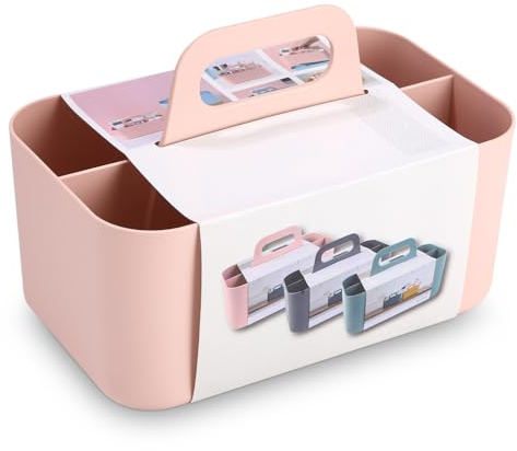 Cesta organizadora – Caja organizadora para material de manualidades y de costura: botones, tijeras, pinturas, lápices - Rosa