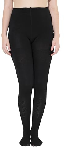 Ulla Popken dam Thermo-strumpfhose, Muster, Thermofleece Termostrumpbyxor, mönster, termofleece