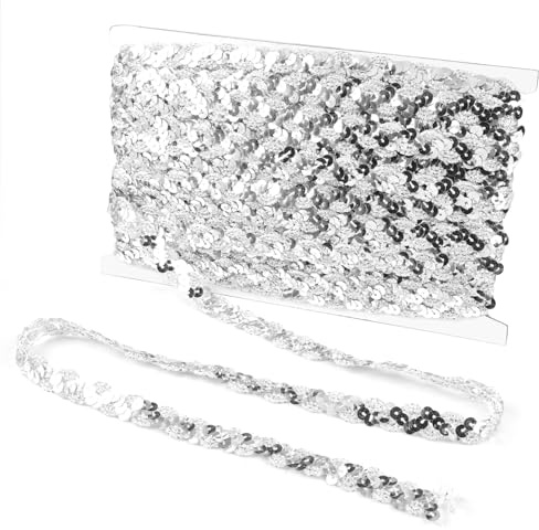 LuminaryLair 30 m di nastro con paillettes, 15 mm di nastro glitterato, nastro decorativo per casa, decorazione di feste, mobili, matrimoni, feste di compleanno