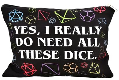 Sisadodo DND Dice Bag for Men Women Yes I Really Do Need All These Dices Dungeons and Dragons Storage Bags D&d Dungeon Master Zip Organiser Pouch for D4 D6 D20 Dice Bags for Role Playing Game