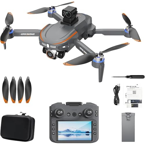8K-kameradrönare för vuxna, mini FPV-drönare med dubbla kameror, intelligent hinderundvikande, hopfällbar design, appkontroll, GPS-följning, för nybörjare