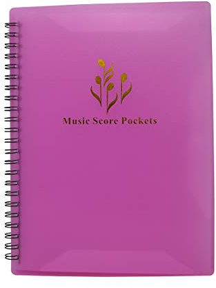 Carpeta para guardar partituras musicales, archivos, etc., tamaño A4, doble cara, color rosa
