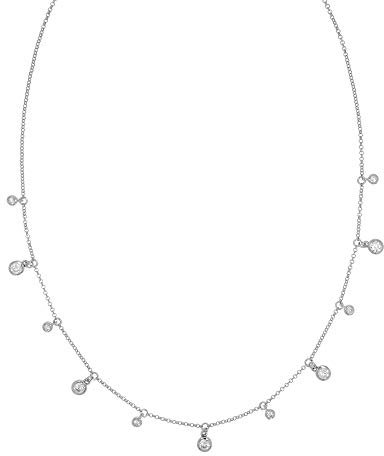 Zeeme Silber Damen Halskette 925/- Sterling Silber 40+5cm Glänzend Zirkonia weiß 358250286