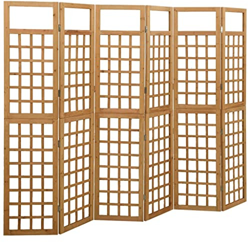 vidaXL Tannenholz Massiv Paravent Spalier 6-TLG. Rankhilfe Raumtrenner Raumteiler Trennwand Umkleide Sichtschutz Spanische Wand 242,5x180cm