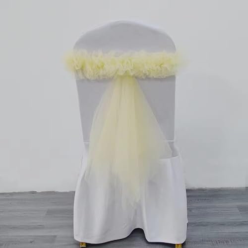 THCBD 10/25 / 50 / 100pcs Chaise de Mariage Décoration de Chaise d'organza Sabre