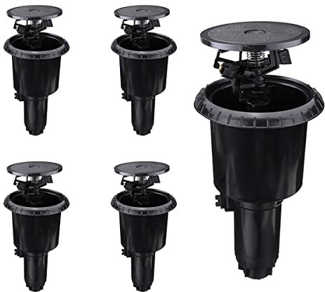 [Pack 5] Arroseur à impact 6008 résistant pour l'irrigation automatique. Basse pression/débit. Arroseurs d'arrosage avec prise femelle de 1/2 et 3/4. Arroseur sectoriel Portée de 6 à 13m
