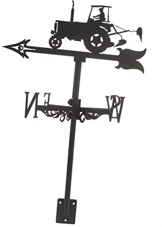 Yardwe Windfahne Schwarz Rasenverzierung Rasen Traktor Außendekoration Fee Wetterfahne Garten Wetterfahne Meteorologisches Instrument Dekorative Wetterfahne Dachdekoration Die