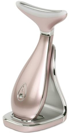 VRAIKO LILY Hautverjüngungs-Schönheitsgerät, 3-in-1 Nacken-und Gesichtsmassagegerät, Spa-Werkzeug für zu Hause und Microglow Handset (Roségold)