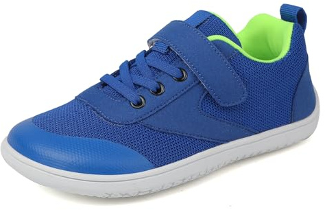 LYKDKAS Boys Wide Barefoot Shoes Girls Minimalist Walking Shoes Kids Trail Running Shoes Sneaker Blue 3UK
