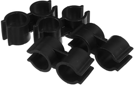 Cabilock Double Pipe Clamp Broom Dustpan Clip Connector Press-on Shelf Pole Fastener for 0.70-0.80 inch Handles 4 Pack for Space-Saving Tool Storage