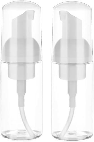 Confezione da 2 flaconi di schiuma trasparente da viaggio, di piccole dimensioni, dispenser di schiuma per mousse, mini dispenser vuoto in plastica trasparente per sapone in schiuma, contenitori