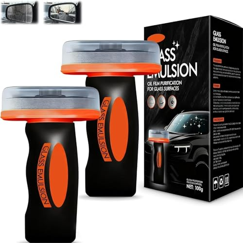 Q4 - Limpiador de parabrisas de coche, removedor de película de aceite automotriz con cepillo de limpieza, tabla de limpieza de vidrio para parabrisas y ventanas de automóvil, elimina residuos de