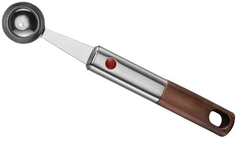 DECORNIJIA Scavino in Acciaio Inox 18/8 per Melone e Dessert Impugnatura Ergonomica, Utensile Leggero per Creare Palline di Frutta per Cucina Professionale e Casa