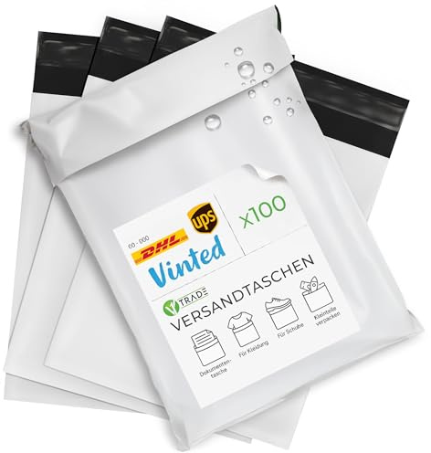 V1 TRADE Versandtaschen 26x35cm – Versandtüten Selbstklebend – Verpackungstüten 100Stk - Versandbeutel Für Kleidung, Vinted, Onlinehandel & Warensendungen
