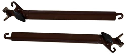 TENDAGGIMANIA Braccetti per Tende da Sole a Caduta Esterne in Alluminio - 1 Coppia di Bracci Tende da Sole Ricambi Regolabili + 4 Viti autoforanti Incluse - Colore Marrone - Misura 50 cm