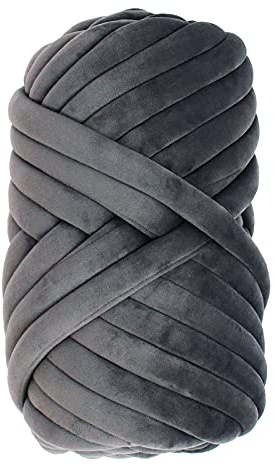 Casaphoria Chunky Yarn for Hand & Arm Knitting, Super Soft Giant Yarn for DIY Blankets & Pillows (Dark Grey, 2.3Lbs/47Yards)