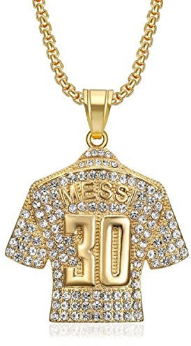 Nummer 30 Fußball Jersey Halskette, Nummer 30 Jersey Halskette für Männer, Hip Hop Fußball Halskette 30 Sport Glückszahl Schmuck, Punk Fußball Halskette Fußballspieler Nummer 30 Anhänger Halskette