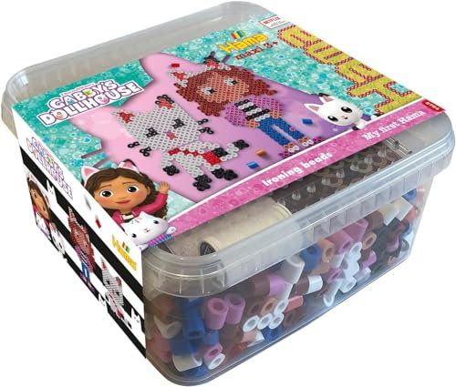 Hama Perlen 8754 - Bügelperlen Maxibox, Gabby's Dollhouse, mit ca. 900 Maxi-Perlen, kreativer Bastelspaß für Groß und Klein