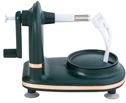 Apple Peeler, Pear Peeler with Stainless Steel Blades Apple Corer Slicer Peeler for Apple Pear Citrus Manual Rotating Kitchen Gadget with 2 Replacement Heads(Dark Green)