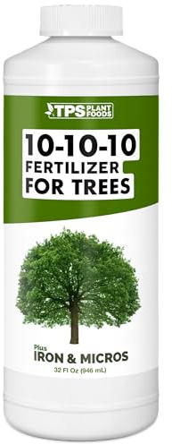 Liquid 10-10-10 Fertilizer for Trees and Shrubs – Balanced NPK Plus Iron and Micros for Stronger Growth and Healthy Roots, 32 oz