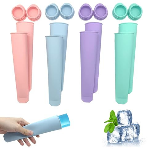 Vordpe Lot de 8 moules à glace en silicone, réutilisables, moules à glace en silicone, parfaits pour les enfants et les adultes