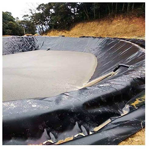 Revestimiento preformado para estanques de peces, membrana flexible impermeable de 5 x 6 m, para jardines, piscinas, revestimiento duradero para estanques, color negro, 0,3 mm