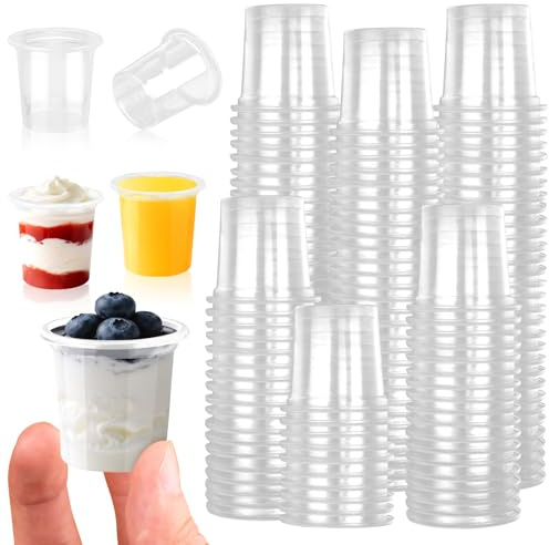 Lanovuto 300 Piezas Vasos Chupito Plastico, 20ml/2cl Vasos de Plástico Transparente, para Cumpleaños, Picnic, Fiestas, Barbacoa