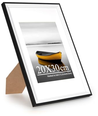 Baoee 20x30 Schwarz Weiß Zweifarbiger Bilderrahmen ， Fotorahmen mit Acrylglas, Posterrahmen