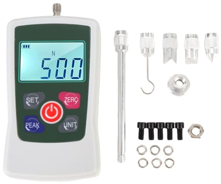 Yechiry Digital Kraftmätare, Handhållen Bärbar Push Pull-Kraftmätare med Bakgrundsbelyst Digital Skärm, 3 Mätlägen, 4 Omvandlingsenheter, för Kvalitetskontroll, Materialprovning