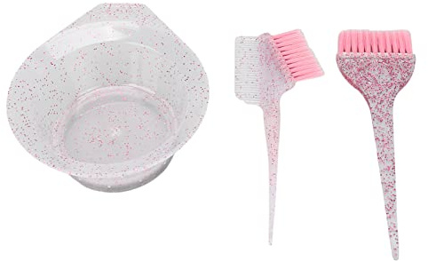 Confezione 3 spazzole per tintura per capelli, pettine per tintura per capelli, spazzola per tagliare i capelli, spazzola per applicazione colore per casa e salone, nylon ABS, 14 (Rosa)