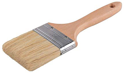 Vetrineinrete® Pennello piatto 80 mm pennellessa con manico in legno con setole lunghe morbide da pittura per dipingere verniciare 90208 M3
