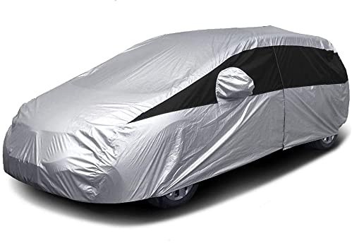 Titan Lightweight Poly 210T Car Cover for Hatchbacks 165-181. Waterproof, UV Protection, Scratch Resistant, Driver-Side Zippered Opening. Fits Prius, Focus, Civic and More.