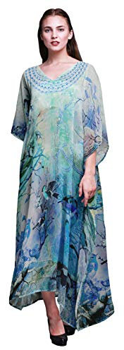 Phagun Bar Ladies Kaftan Holiday Loungewear Maxi Dress Beach Coverup-XL-2X-3X