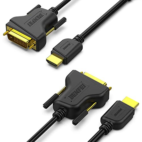 BENFEI HDMI auf DVI Kabel 2 Stück, HDMI auf DVI 1.83 Meter Kabel mit 1080P High Speed DVI HDMI Adapter für Apple TV, Fire TV, PS3/4, Laptop/Desktop, Blu-Ray Player, Xbox 360/One
